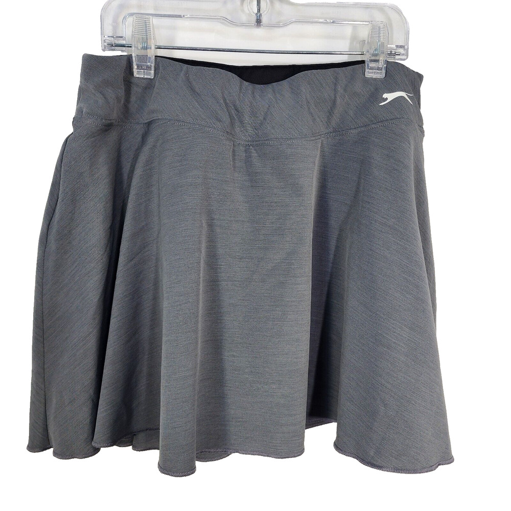 Slazenger Womens Skort Size Medium Tennis ACE Flounce Heathered Gray Ball Pocket